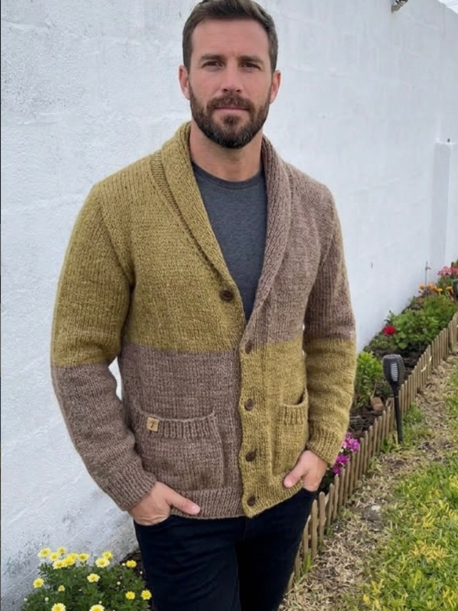Cardigan artesanal de lana Merino